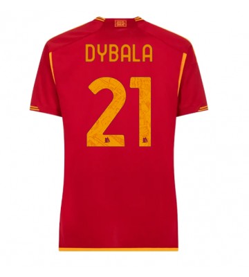 Lacne Ženy Futbalové dres AS Roma Paulo Dybala #21 2023-24 Krátky Rukáv - Domáci